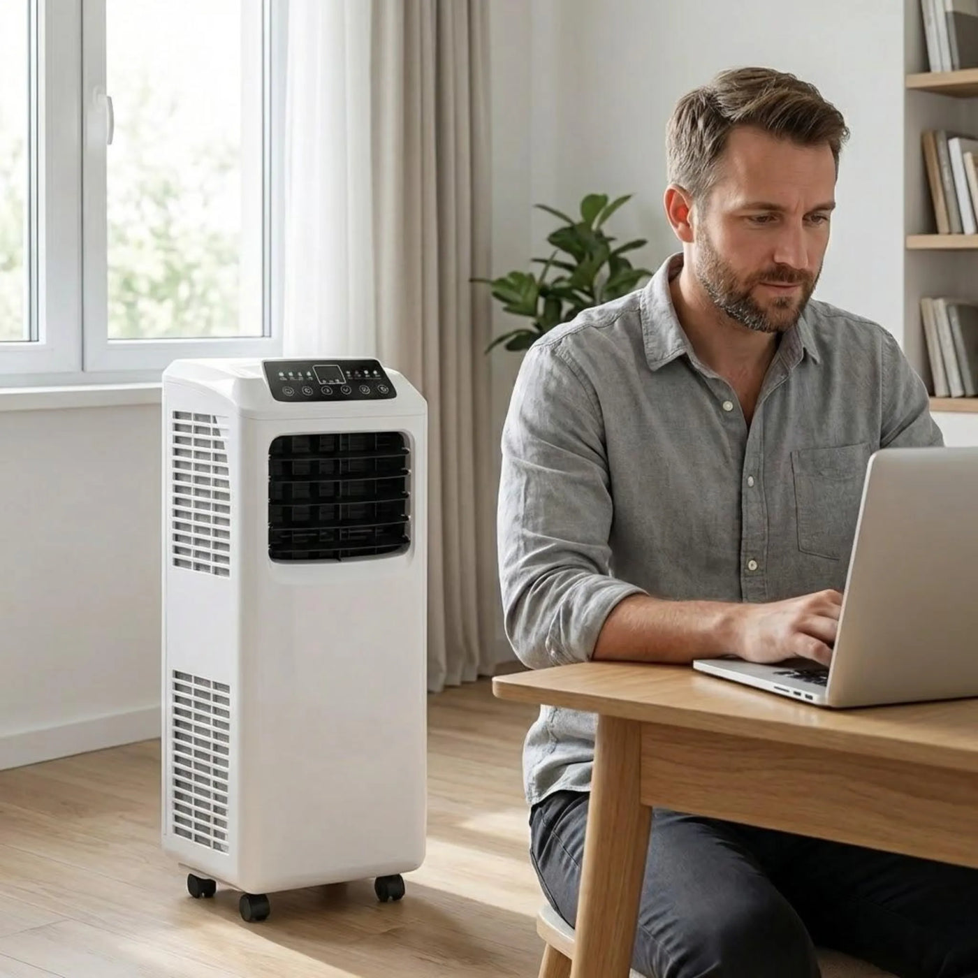 9000 BTU Draagbare Luchtconditioner met Geïntegreerde Ontvochtiger en Afstandsbediening