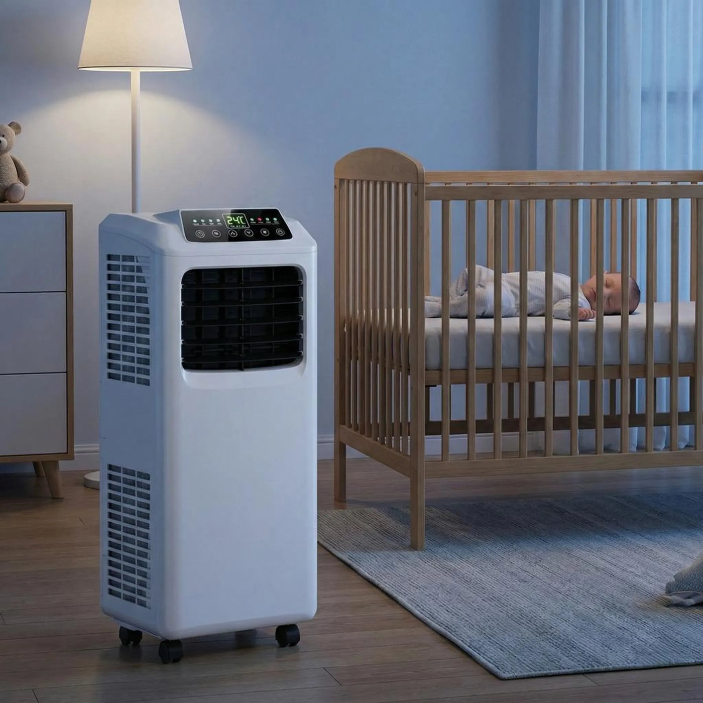 9000 BTU Draagbare Luchtconditioner met Geïntegreerde Ontvochtiger en Afstandsbediening
