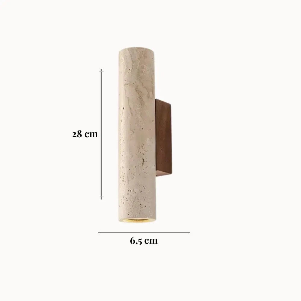 Applique murale minimaliste en travertin et bois | Mysen