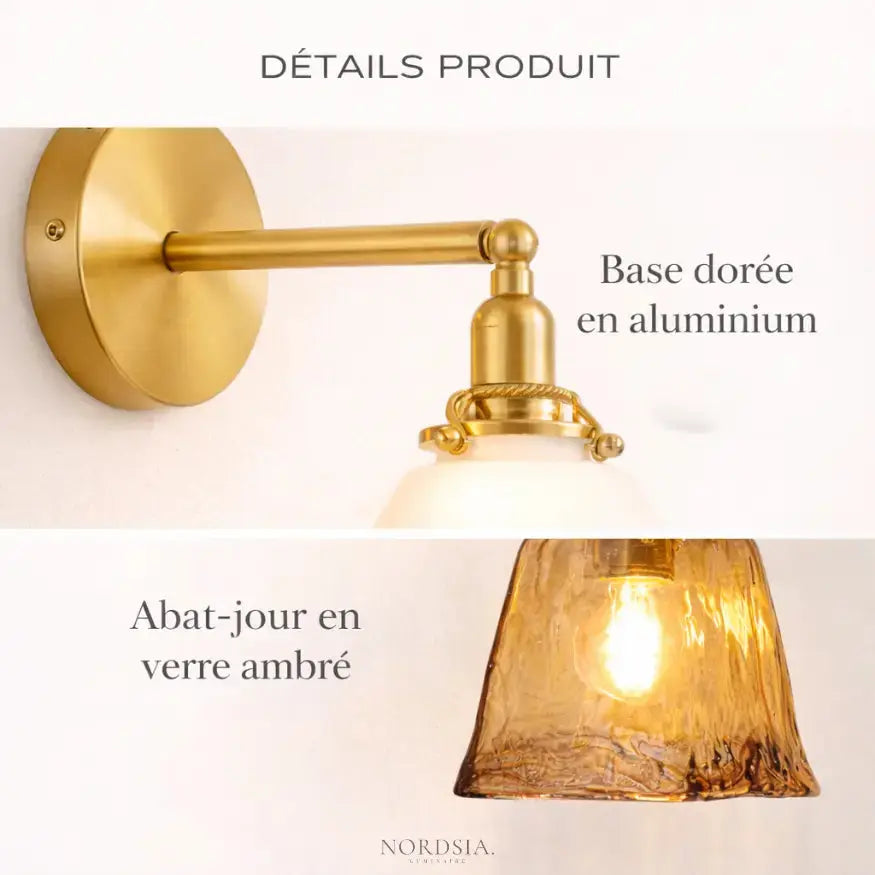 Applique Murale en Verre Ambré Design | Fenra