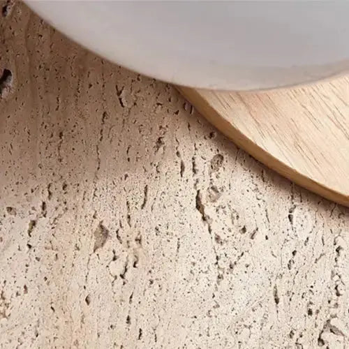 Applique Murale Scandinave en Travertin et Bois | Verdalsøra