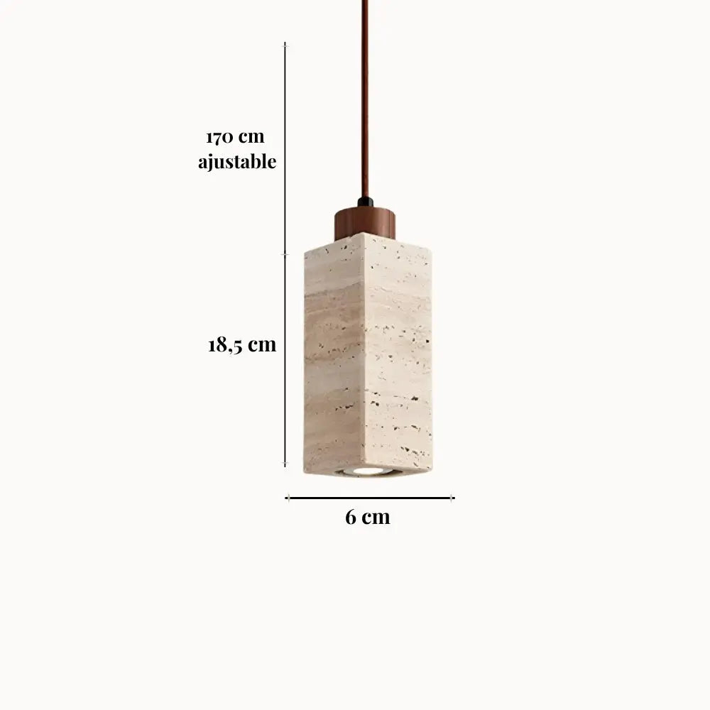 Suspension scandinave en travertin et bois | Koben