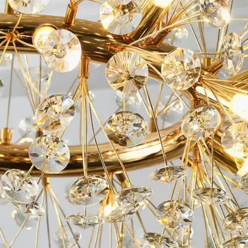 Suspension moderne en cristal et métal doré - Ø 35 cm | Signe