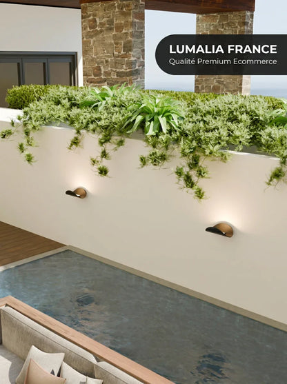 Applique murale Velu vue détail aluminium classe D - Lumalia