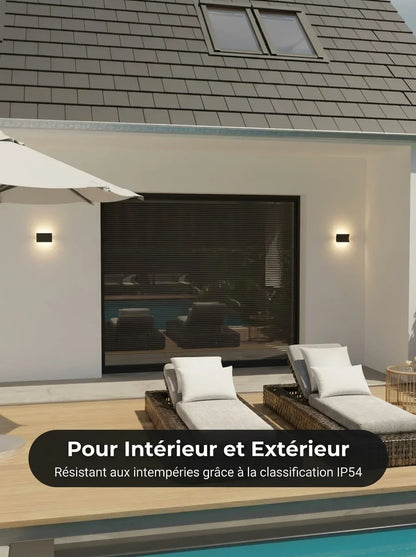 Applique murale Alva vue ambiance façade entrée - Lumalia