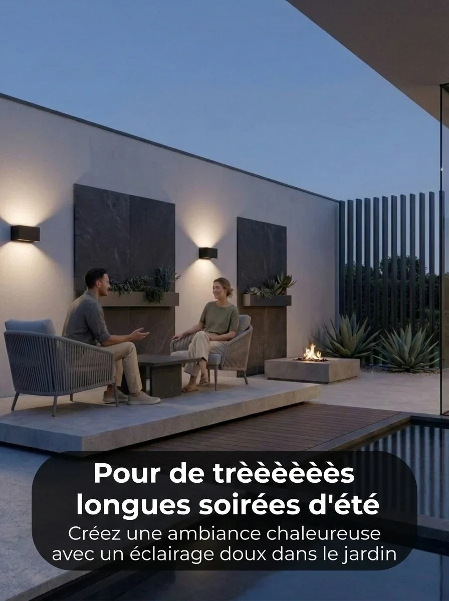 Applique murale Teja vue ambiance extérieur façade - Lumalia