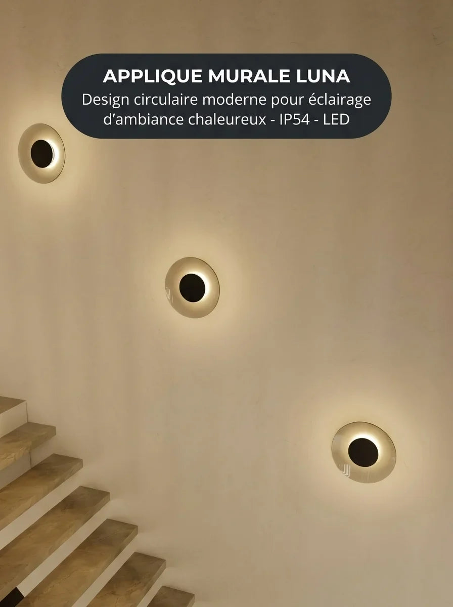 Applique murale Asol vue détail disque verre fumé épais - Lumalia