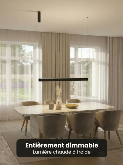 Suspension Cera vue détail aluminium 125 cm - Lumalia