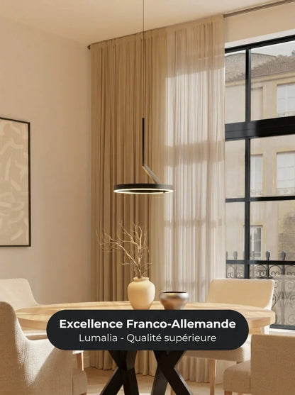 Suspension Noxi vue détail aluminium champagne brossé - Lumalia