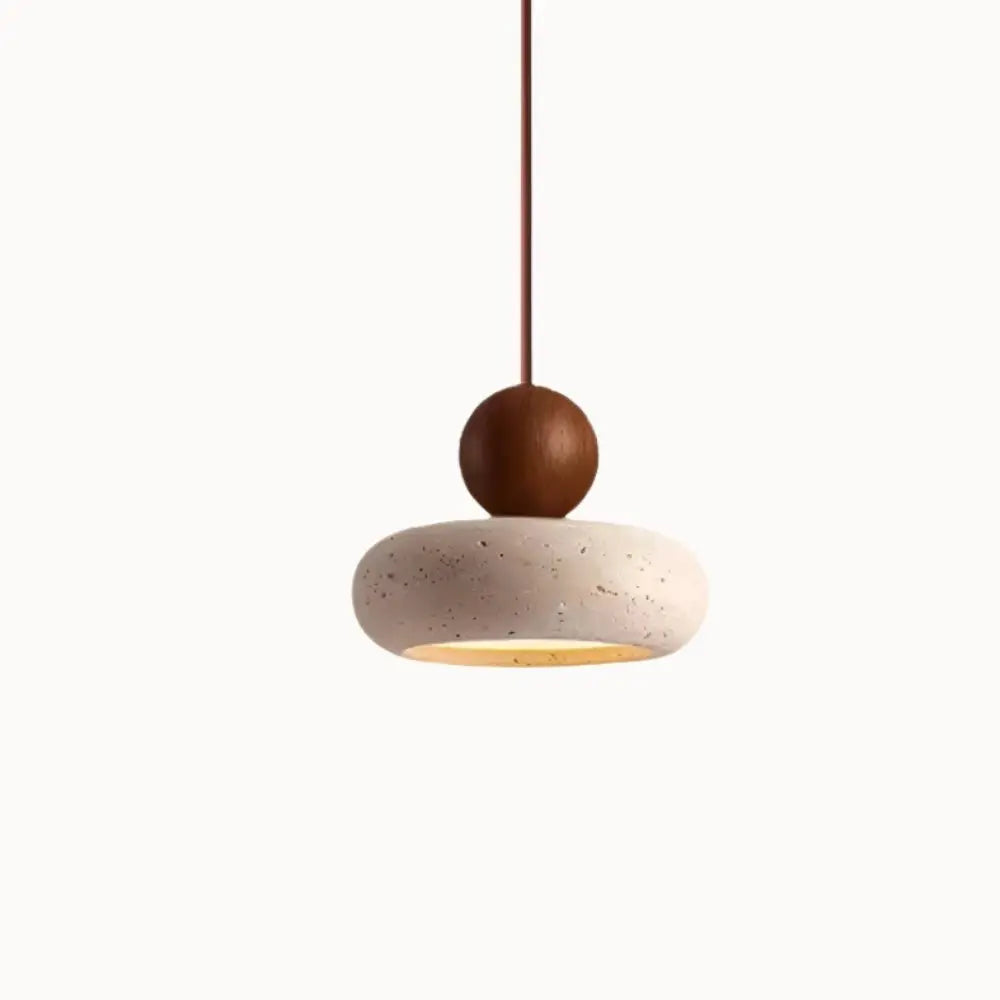 Alva - Suspension Minimaliste en Travertin et Bois