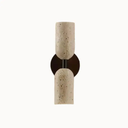 Applique Murale Scandinave en Travertin et Bois Massif | Velin