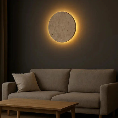 Applique Murale LED en Travertin Authentique - Fosenavåg