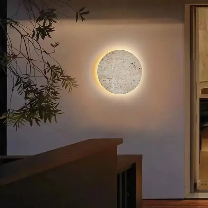 Applique Murale LED en Travertin Authentique - Fosenavåg