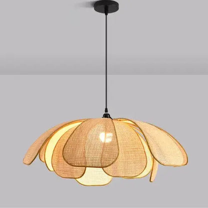 Suspension en rotin naturel design pétales - Ø 50 cm | Kaela