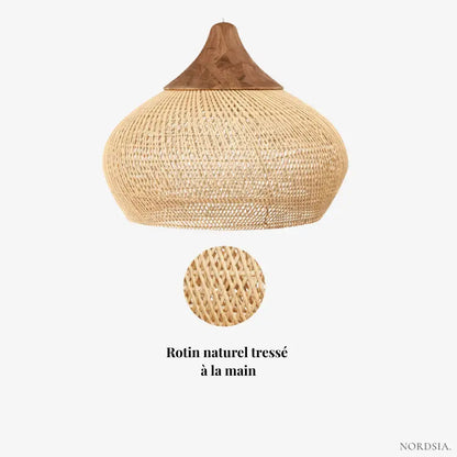 Suspension en rotin naturel 50 cm de diamètre | Kaia