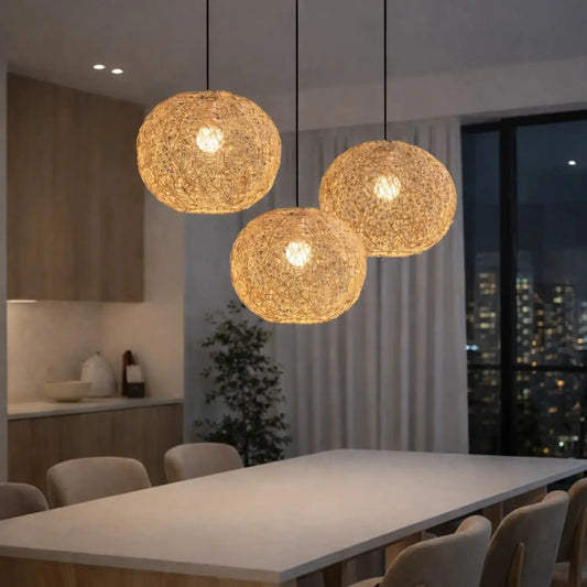 Suspension Sphérique en Rotin et Bambou Ø 30 cm | Liora