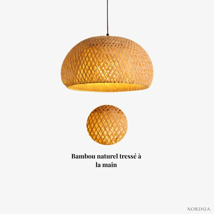 Suspension en Bambou Scandinave Ø 30 cm | Lumea
