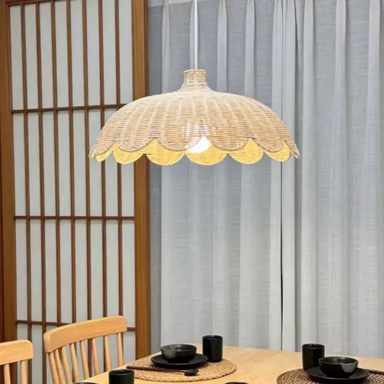 Suspension en rotin naturel ondulé Ø 45 cm | Hedda