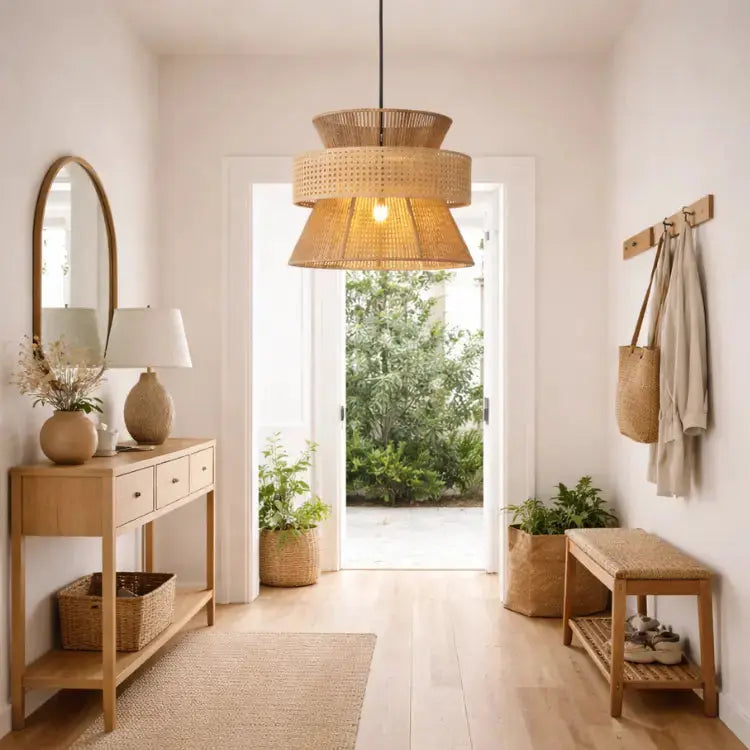 Rencontrez les Linnea Suspension en Bambou et Rotin Naturel Ø 40 cm