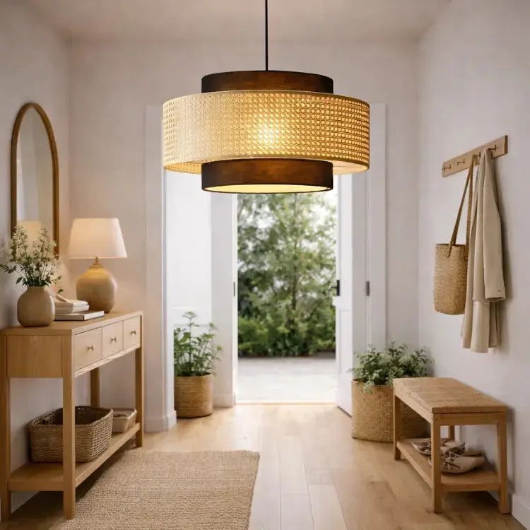 Suspension en rotin naturel au design nordique - Ø 40 cm | Runa