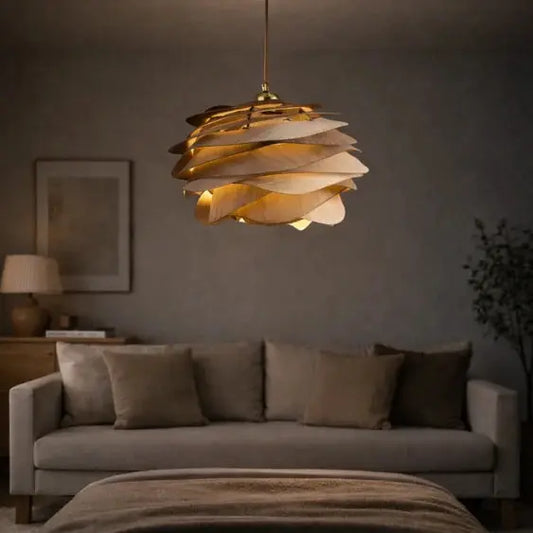 Suspension en bois et bambou naturel - Ø 30 cm | Iris