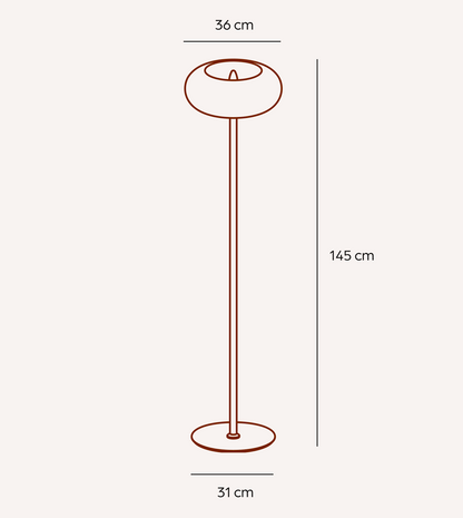 Lampadaire Vitrea noir chrome finition - Lumalia
