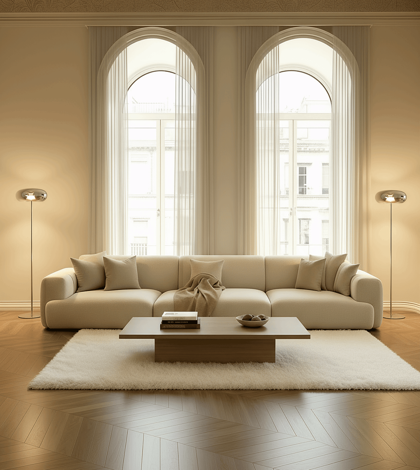 Lampadaire Vitrea base massive 7,5kg stabilité - Lumalia
