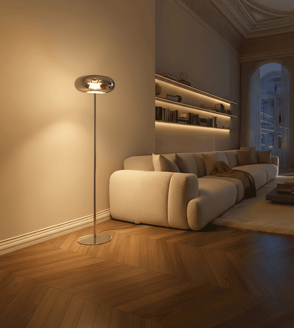 Lampadaire Vitrea vue ambiance coin lecture - Lumalia