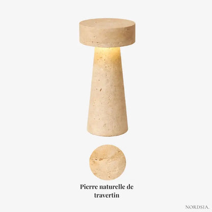 Lampe de chevet moderne LED en travertin | Neri