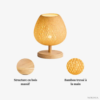 Lampe de chevet en bois et bambou naturel | Neya