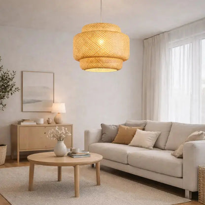 Suspension en bambou naturel Ø 30 cm | Nomi
