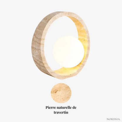 Oria - Lampe Sculpturale en Travertin Naturel
