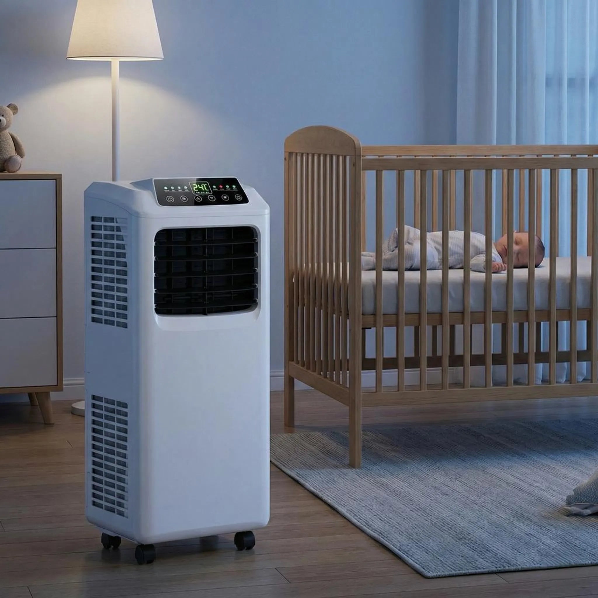 9000 BTU Draagbare Luchtconditioner met Geïntegreerde Ontvochtiger en Afstandsbediening
