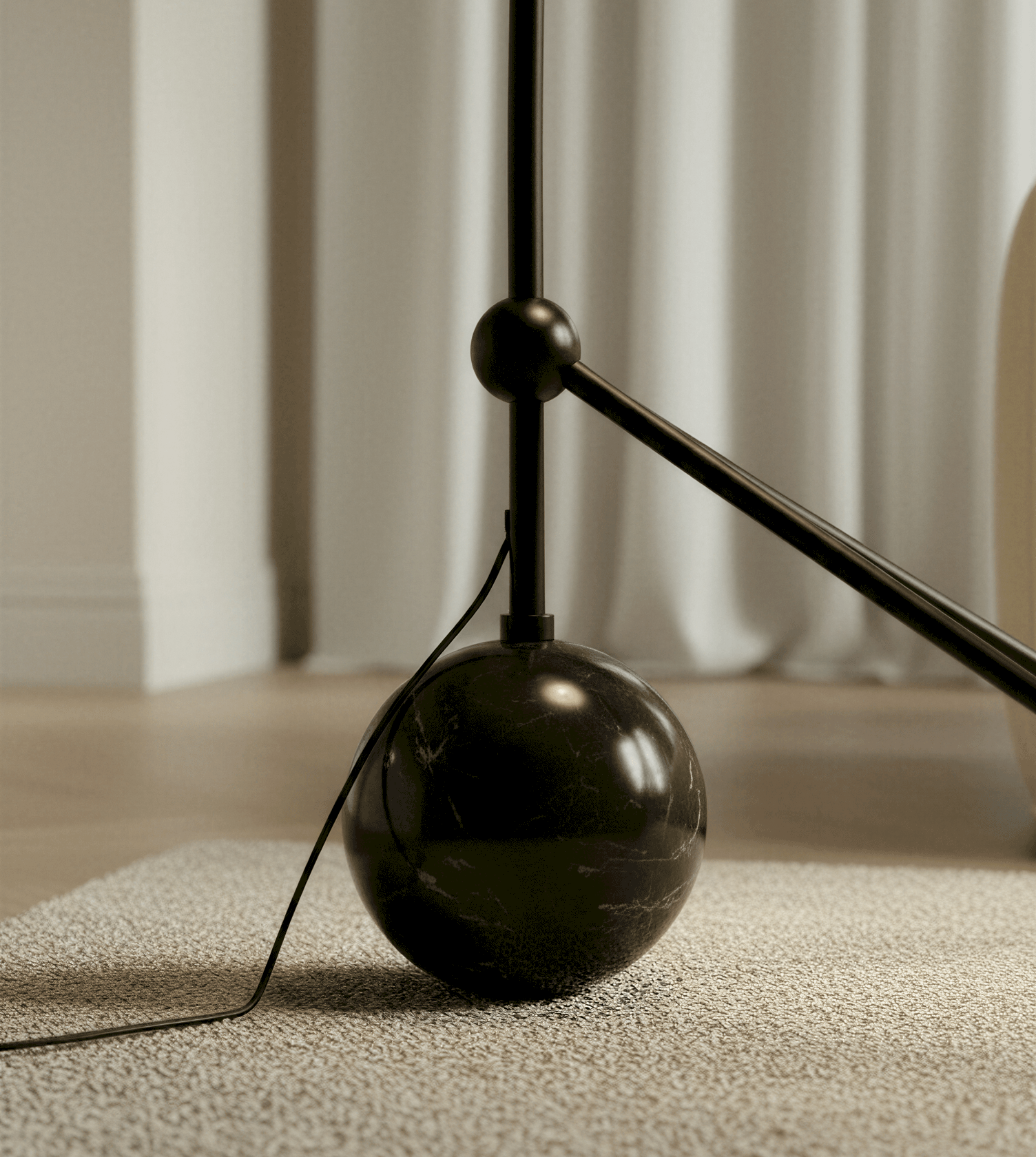 Lampadaire Arcola dimensions vue mesures - Lumalia