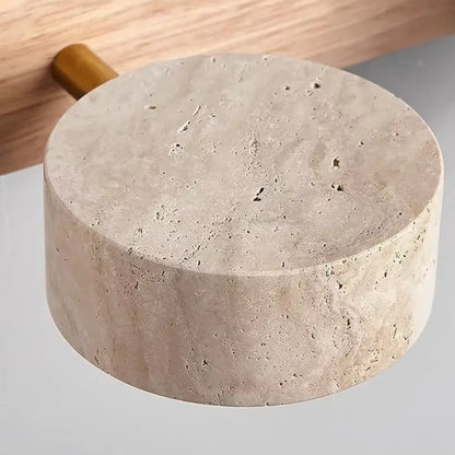 Applique Murale Design en Travertin et Bois à Multi-Têtes | Triva