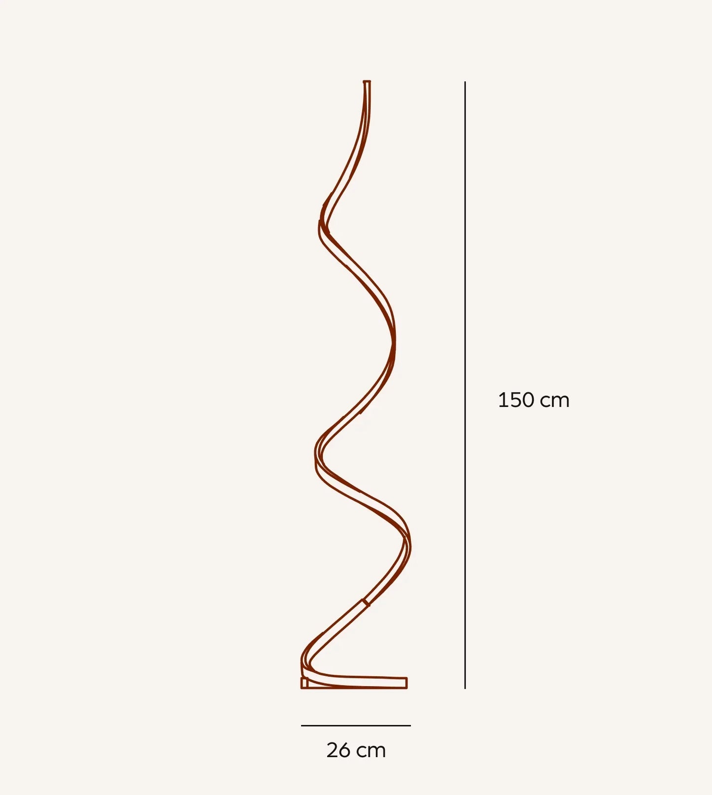 Lampadaire Helica dimensions vue mesures - Lumalia