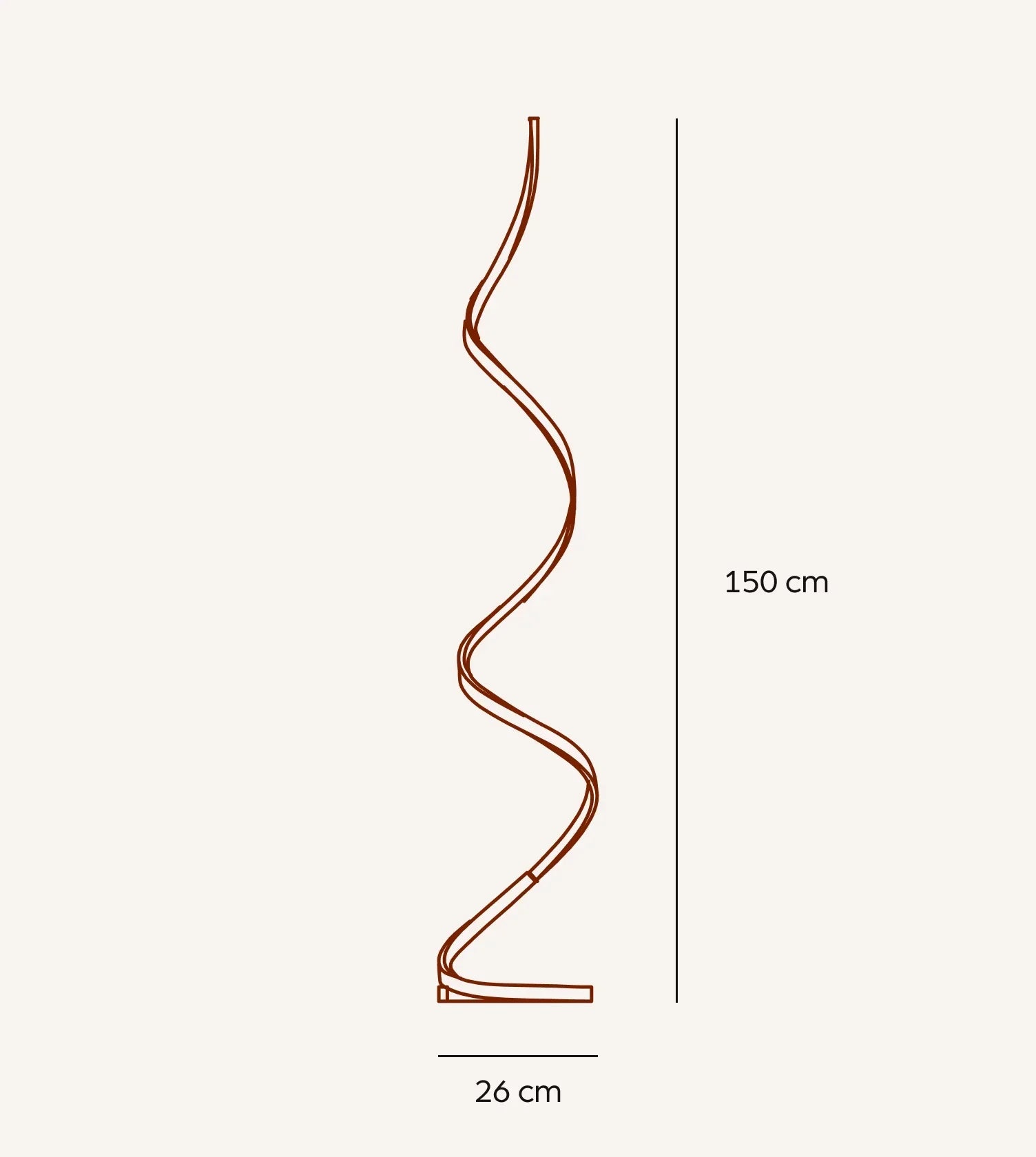 Lampadaire Helica dimensions vue mesures - Lumalia