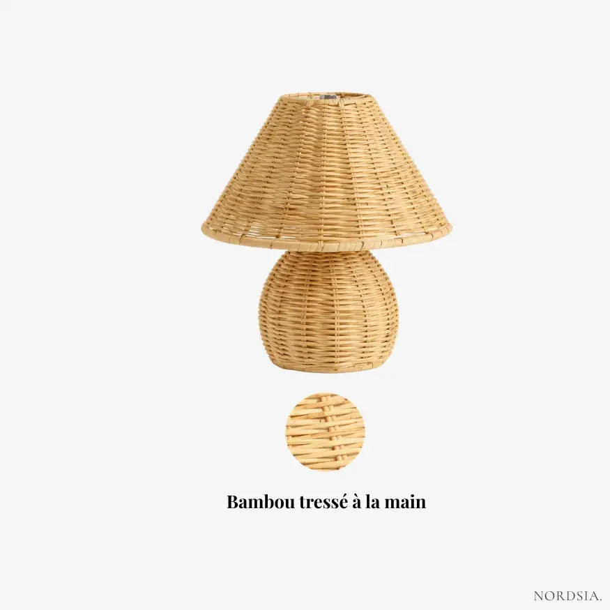 Lampe de chevet en bambou tressé - Modèle Yuna