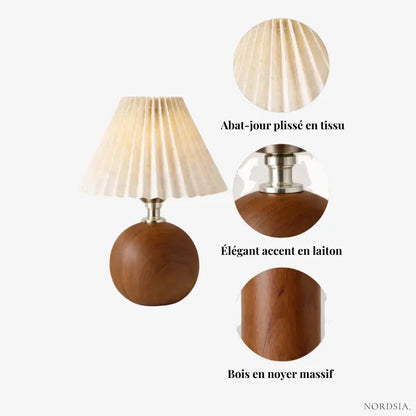 Lampe de chevet en bois massif et tissu | Aeris