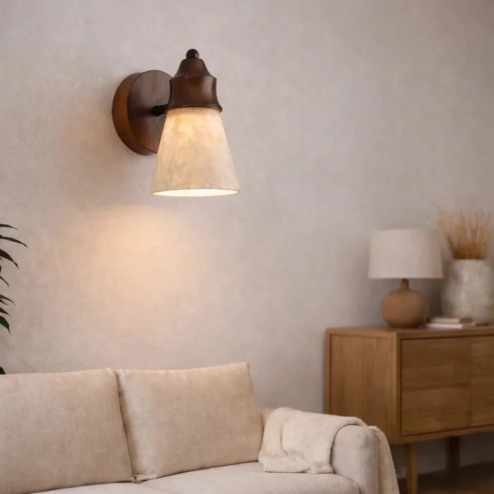 Rencontrez les Applique Murale en Travertin et Bois au Design Scandinave | Anja