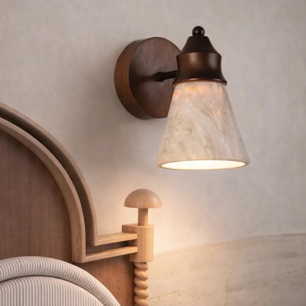 Applique Murale en Travertin et Bois au Design Scandinave | Anja