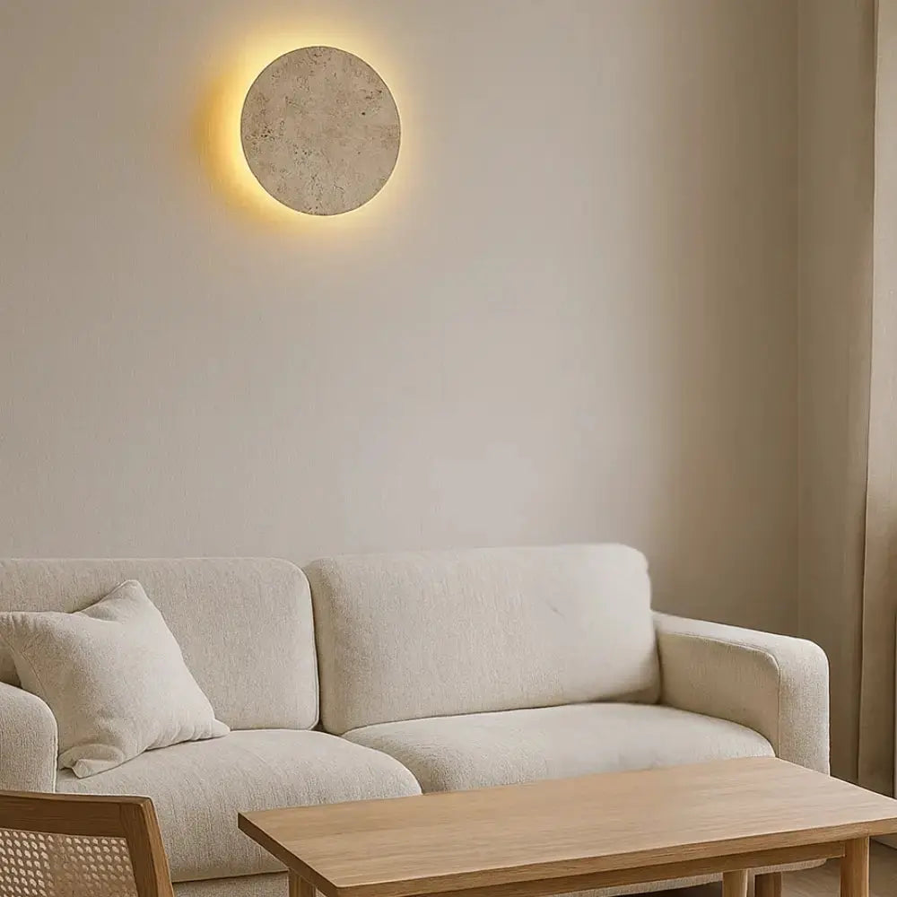 Applique Murale LED en Travertin Authentique - Fosenavåg