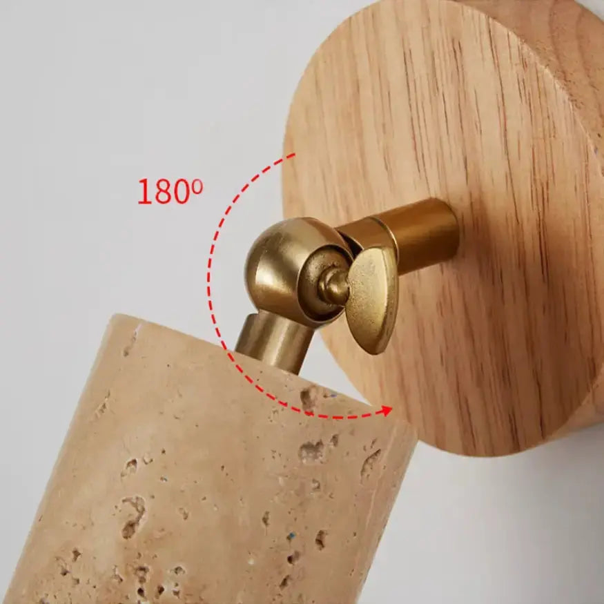 Applique Murale Design en Travertin et Bois | Kiva