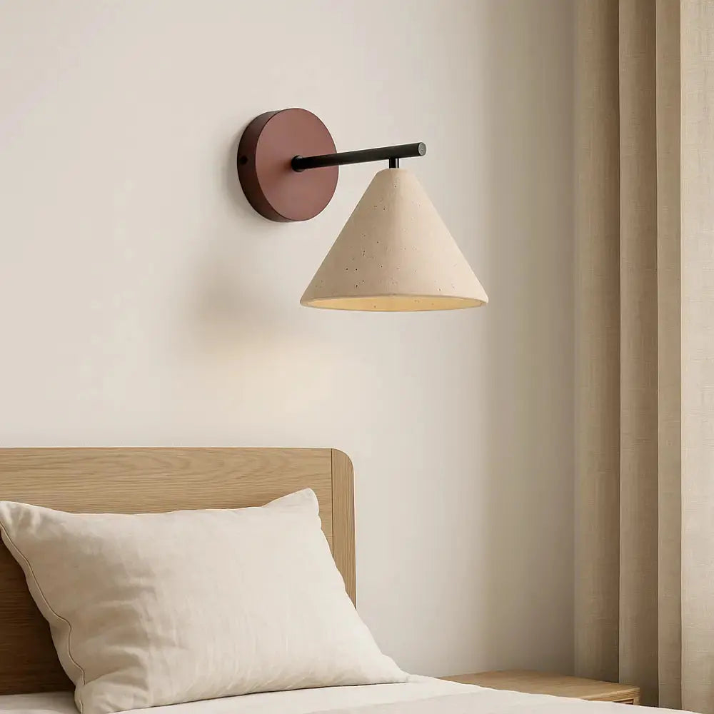 Applique Murale Scandinave en Travertin et Bois | Modèle Lyra