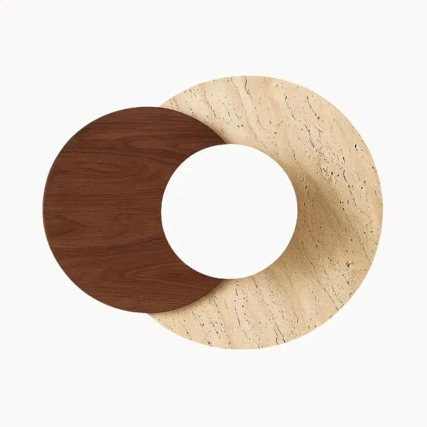 Applique Murale Scandinave en Travertin et Bois | Verdalsøra