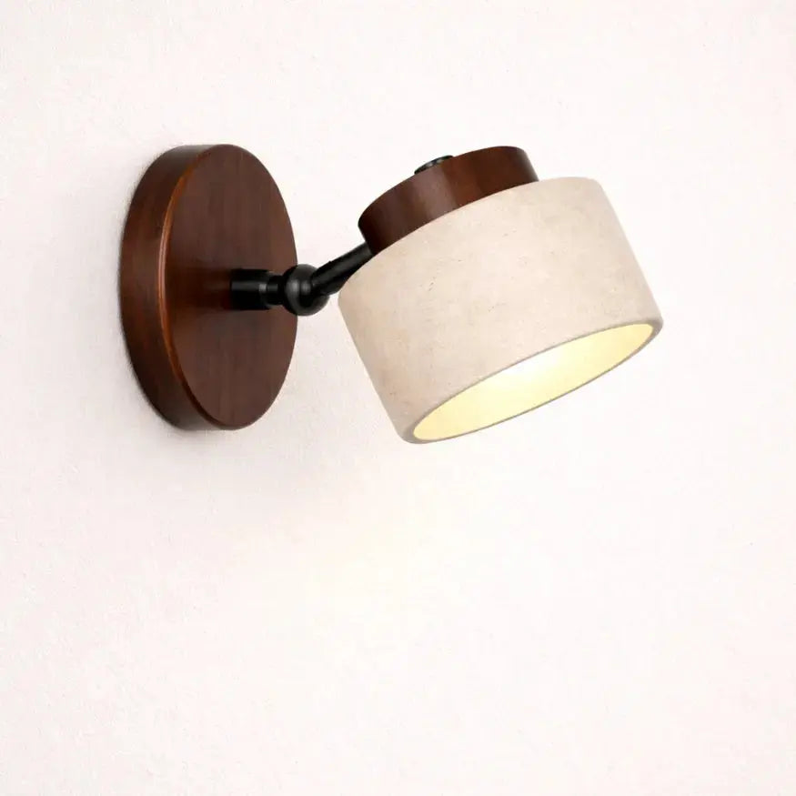 Applique murale scandinave en travertin et bois | Kiven