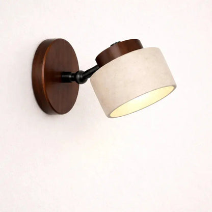 Applique murale scandinave en travertin et bois | Kiven