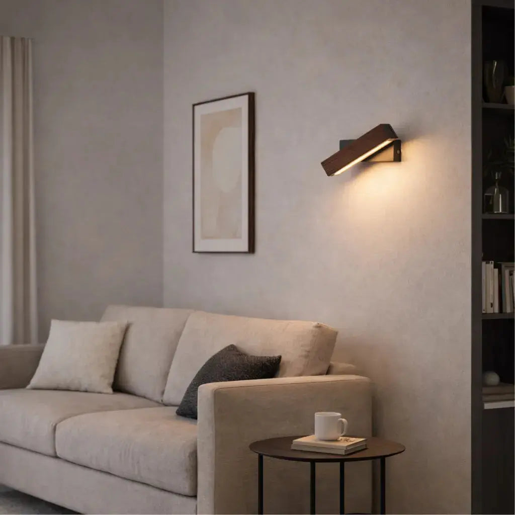 Applique Murale LED Design en Noyer Ø 30 cm | Hørne