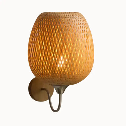 Applique Murale en Bambou Naturel Ø 25 cm - Modèle Arvin