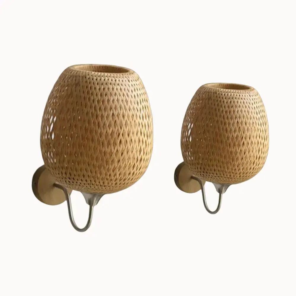 Applique Murale en Bambou Naturel Ø 25 cm - Modèle Arvin